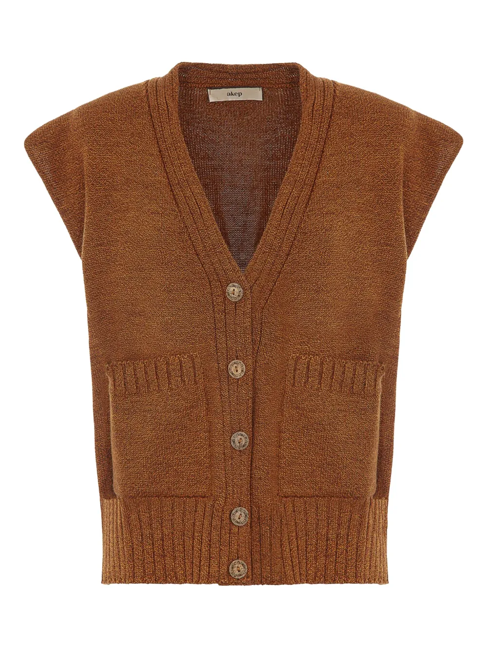 Akep button-front patch-pocket cardigan | Brown | Image 1