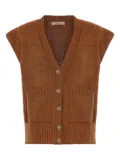 Akep button-front patch-pocket cardigan - Brown