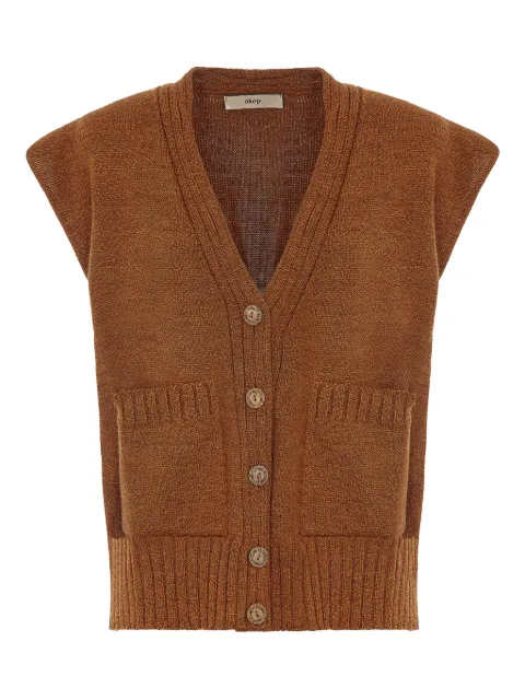 Akep button-front patch-pocket cardigan