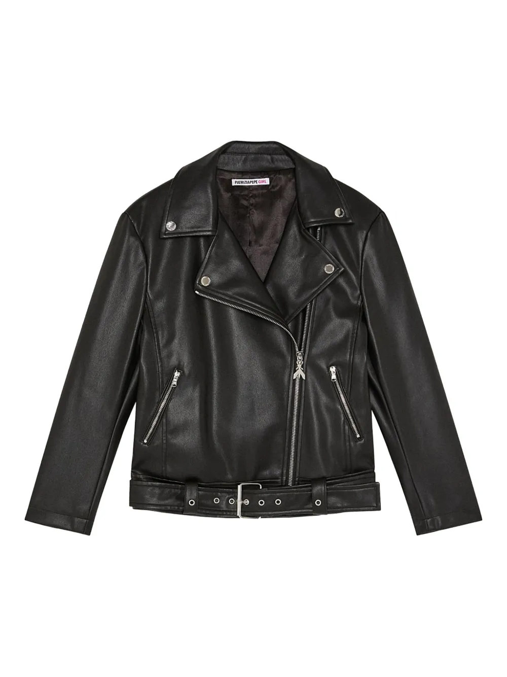 Patrizia Pepe belted biker jacket Zwart