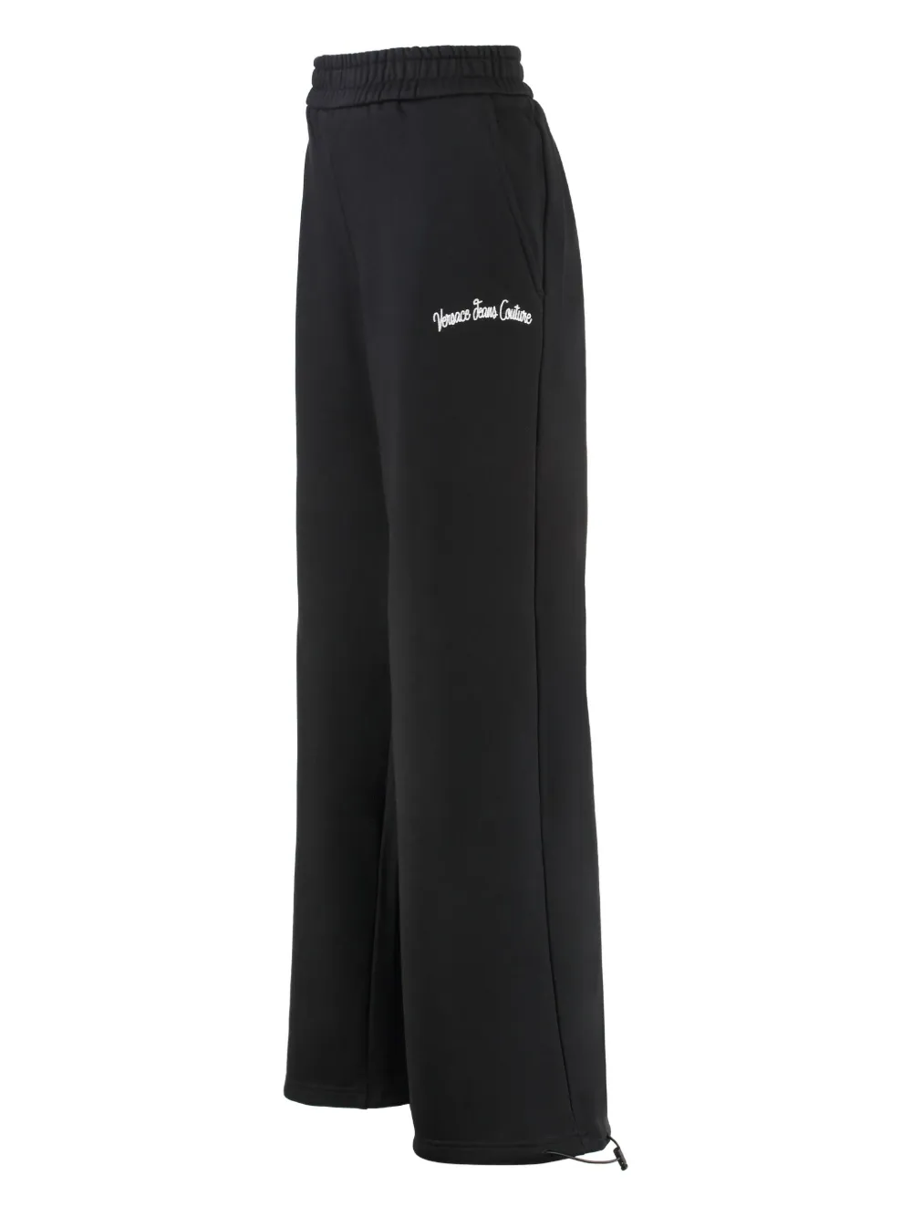 Versace Jeans Couture Trainingsbroek met trekkoord en geborduurd logo Zwart