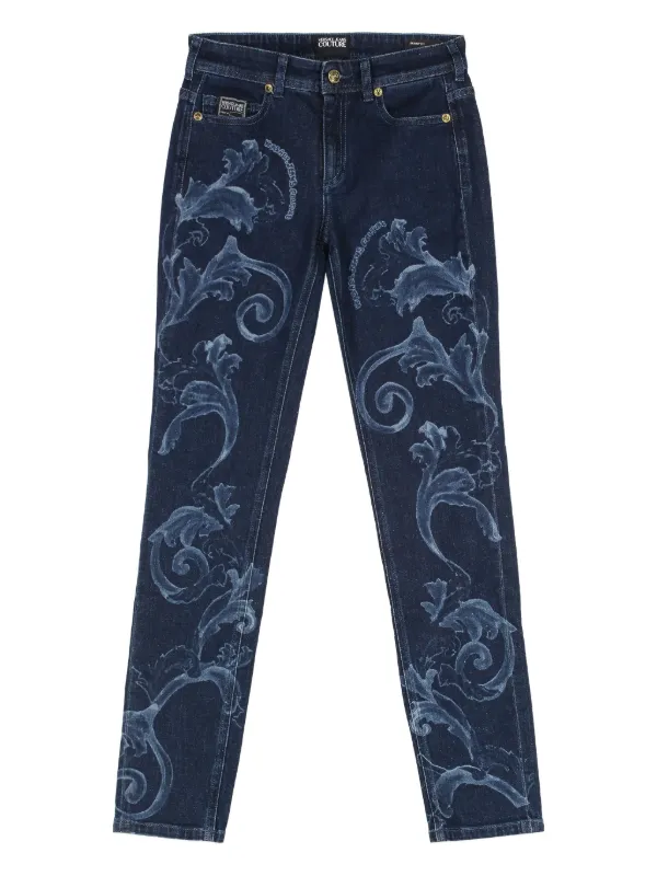 Versace Jeans Couture baroque-motif Jeans Blue FARFETCH