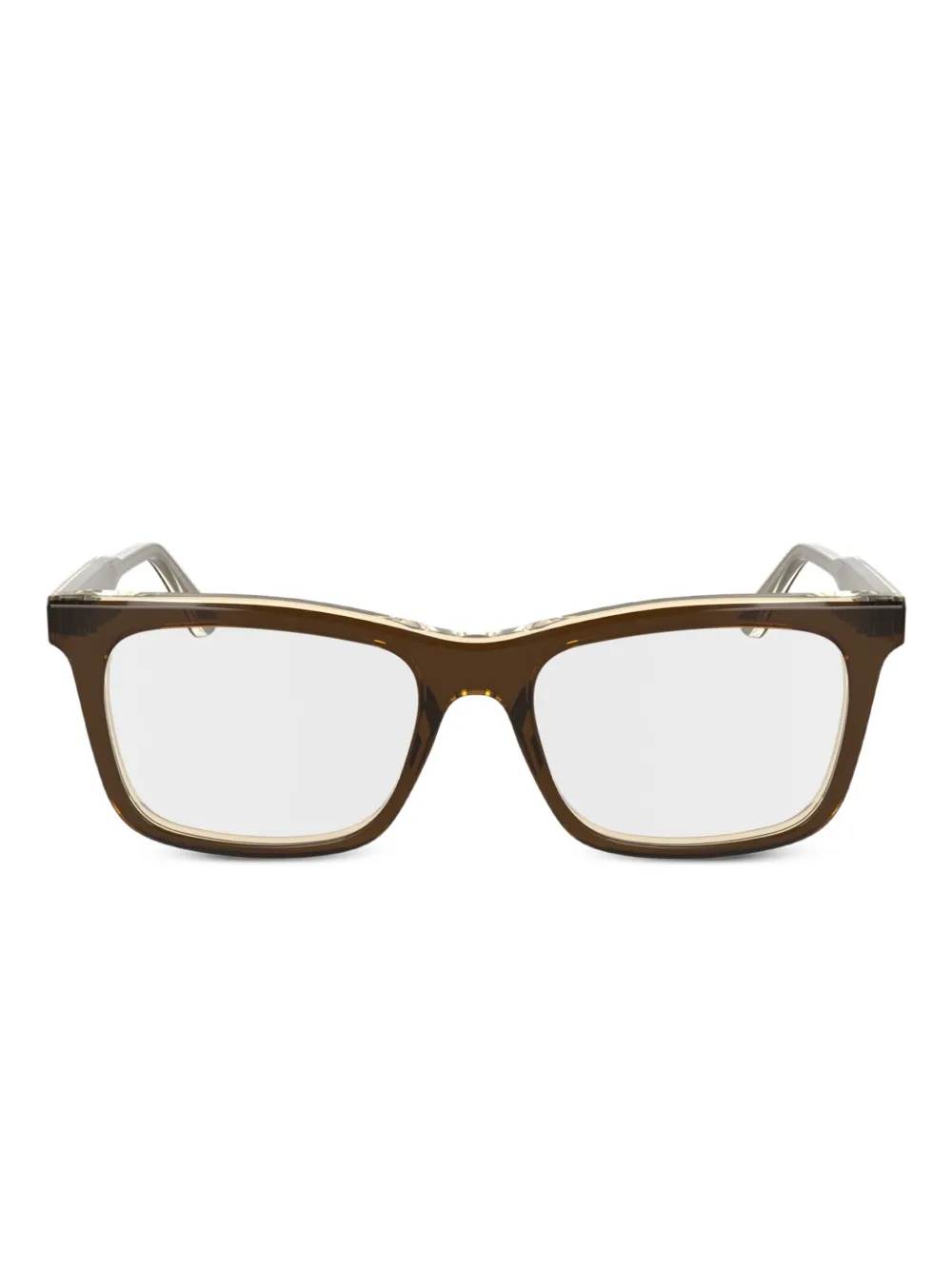 Calvin Klein rectangle-frame glasses | Brown | Image 1