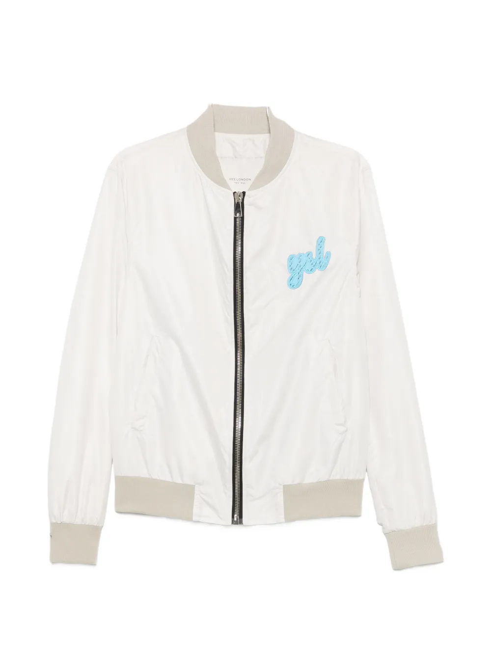 YES LONDON logo-patch zip-up jacket - Bianco