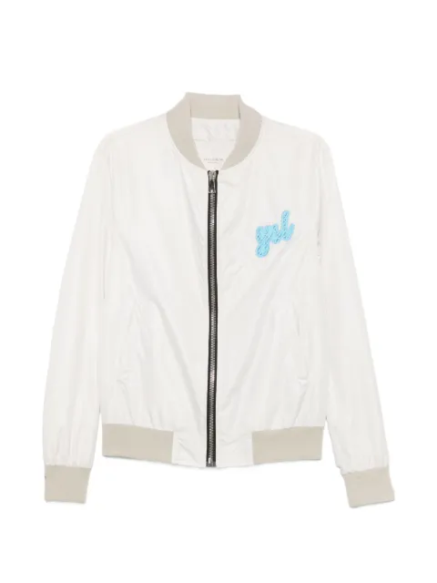 YES LONDON logo-patch zip-up jacket