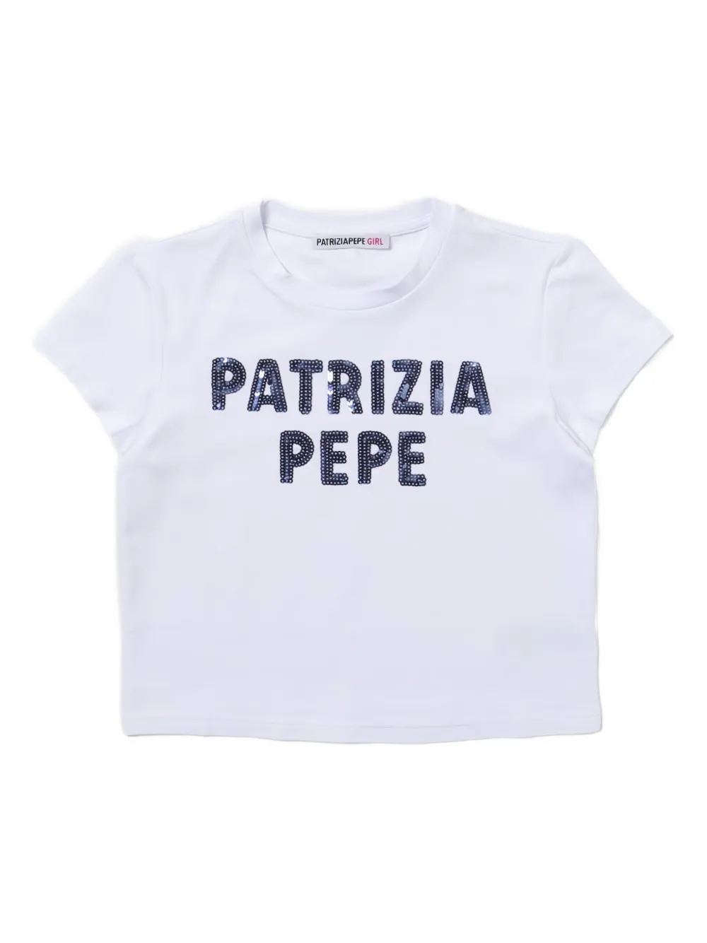 Patrizia Pepe Sequin-embellished Logo T-shirt In Burgundy