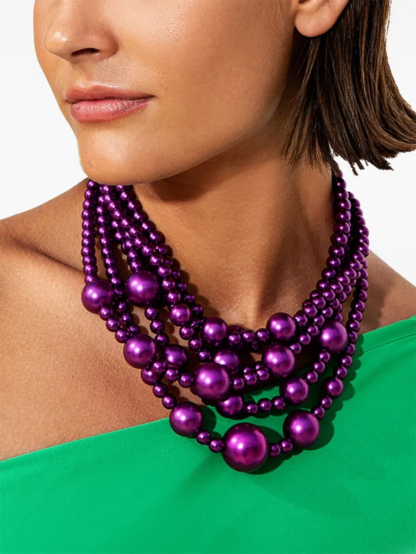 TWINSET multi-strand Pearl Necklace Purple FARFETCH LB