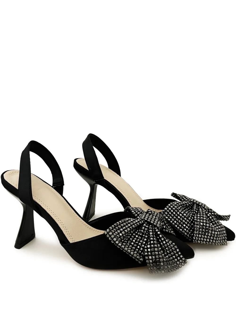 TWENTY FOURHAITCH bow-embellished slingback pumps Black