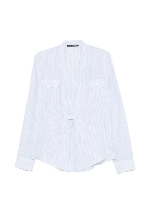 Daniele Alessandrini vertical-stripe shawl-collar shirt