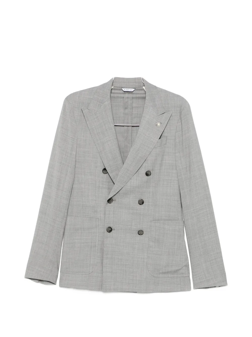 Manuel Ritz Double-breasted Wool Suit In Gray