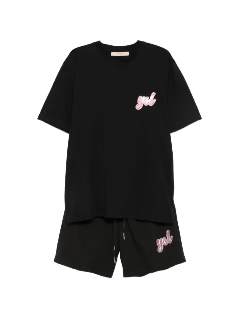 YES LONDON set de pantalones cortos con parche del logo