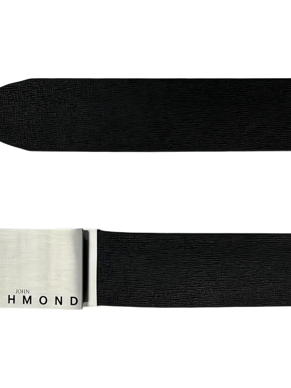 John Richmond logo-plaque leather belt Zwart