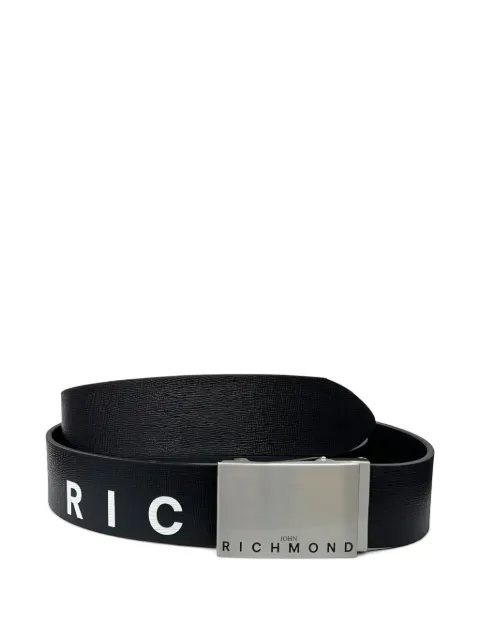 John Richmond logo-plaque leather belt