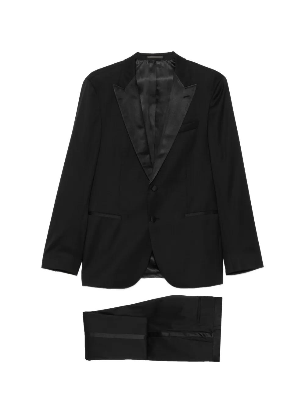 BOSS Anzug mit Satinrevers - Schwarz