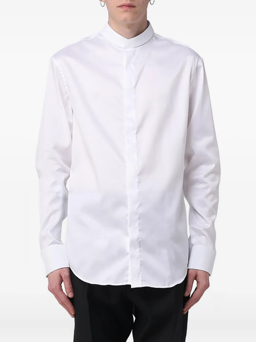 Emporio Armani Overhemd met bandkraag Wit
