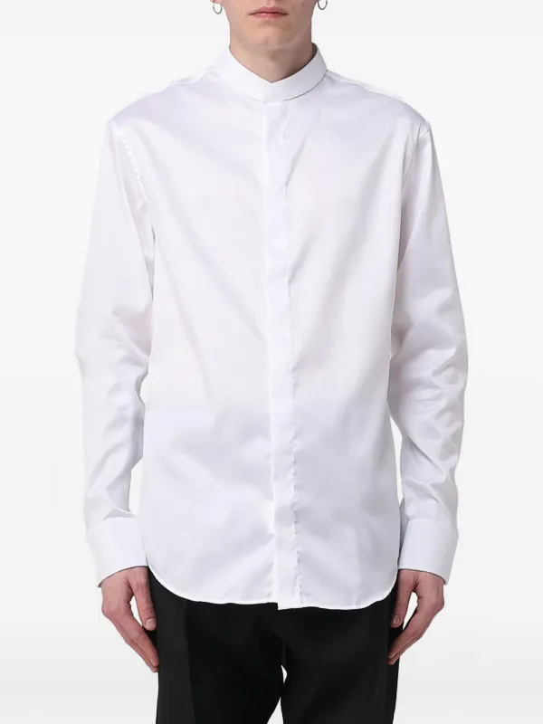 emporio armani dress shirt Men color Black Emporio Armani Emporio Armani White Cotton Blend