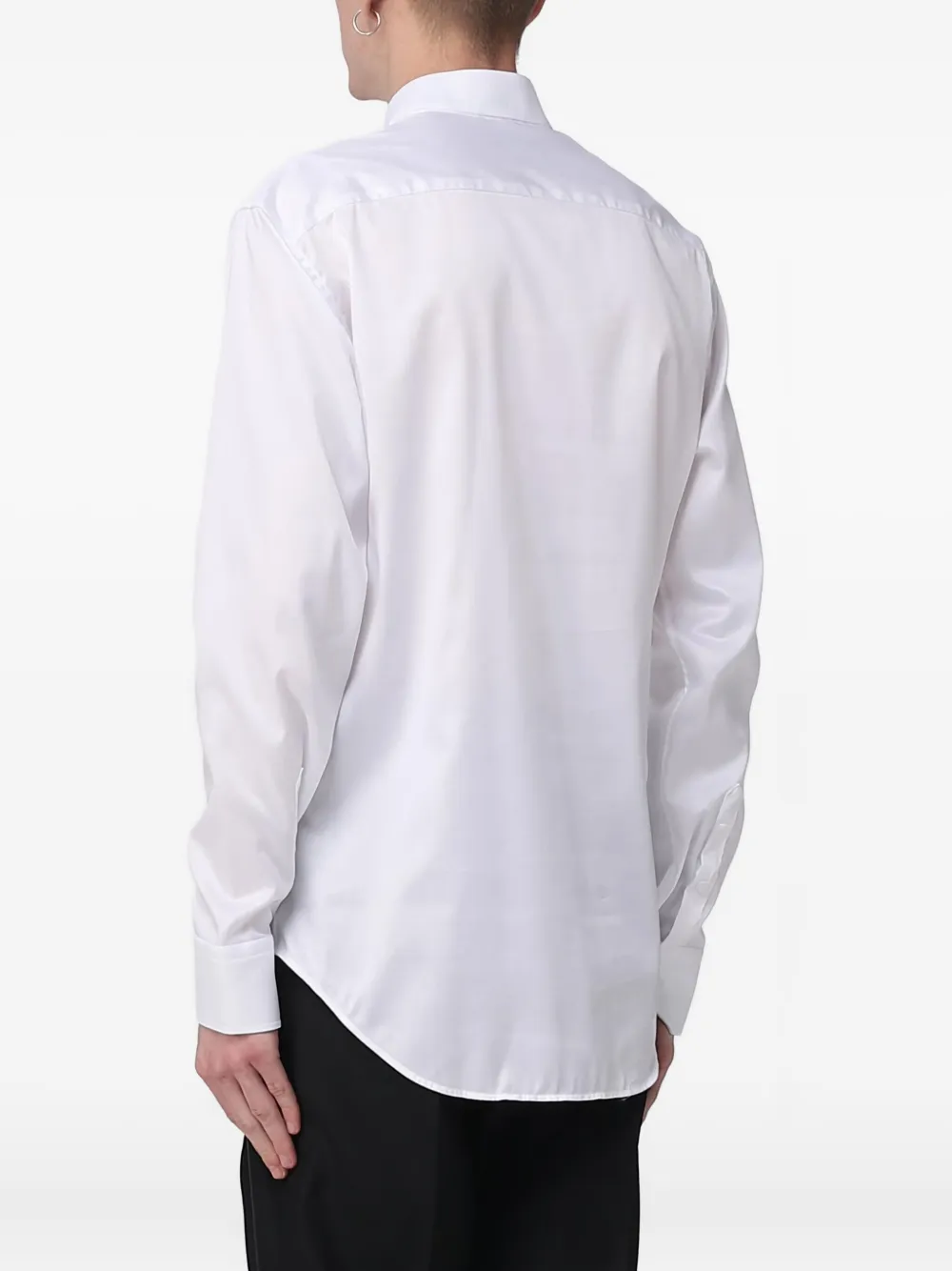 Emporio Armani band-collar long-sleeved shirt - Wit