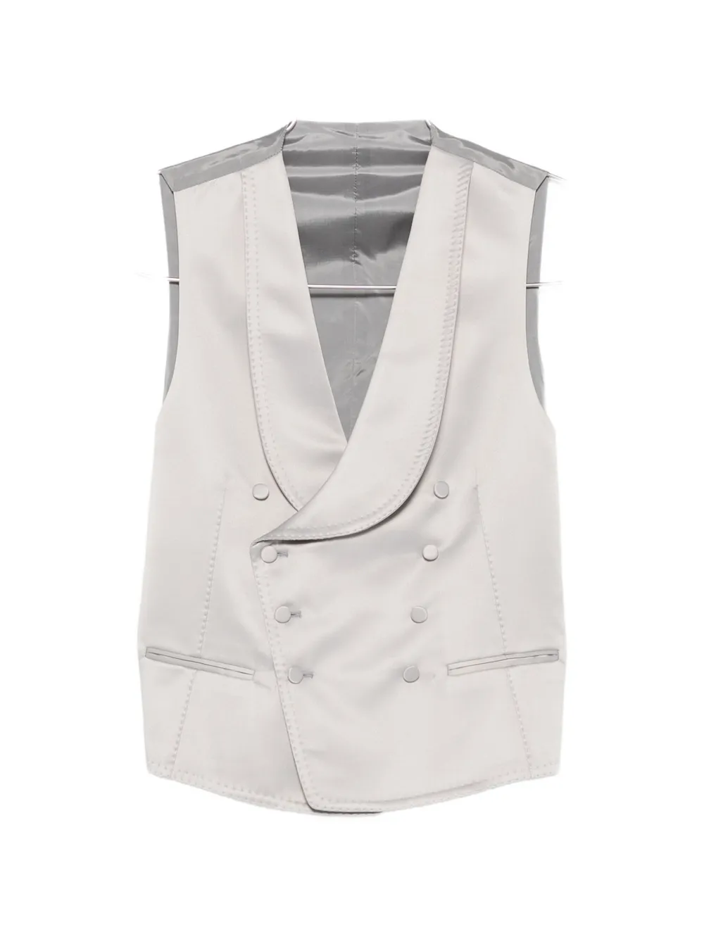 Tagliatore double-breasted shawl-lapel waistcoat - Grey