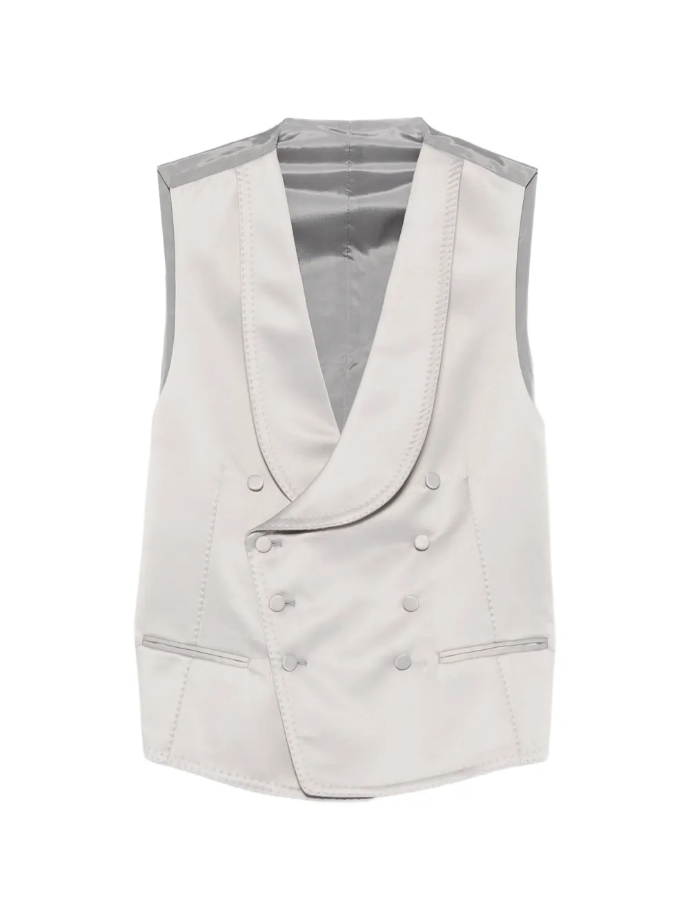 Tagliatore double-breasted shawl-lapel waistcoat Grijs