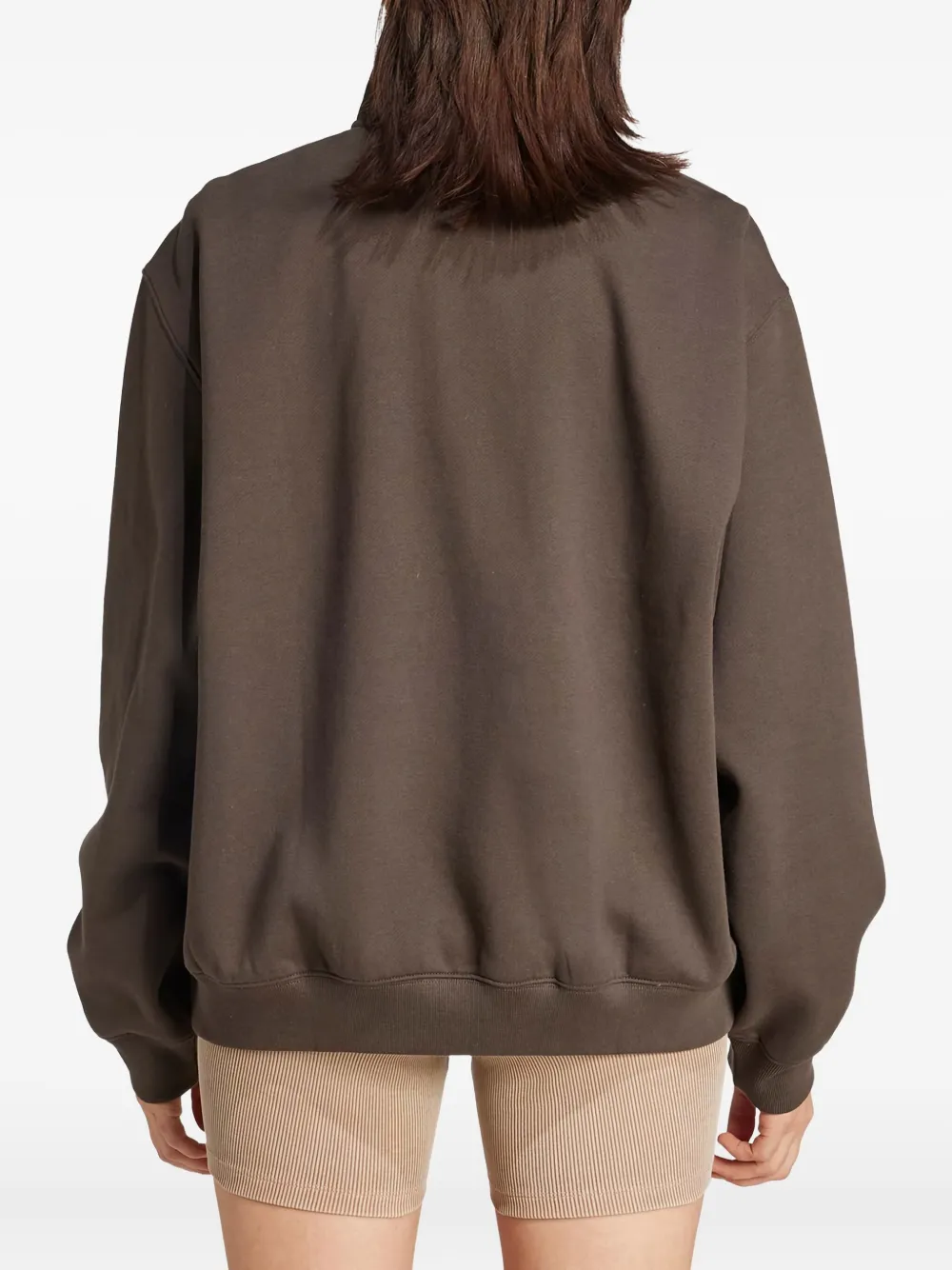 adidas Sweater met halve rits Bruin