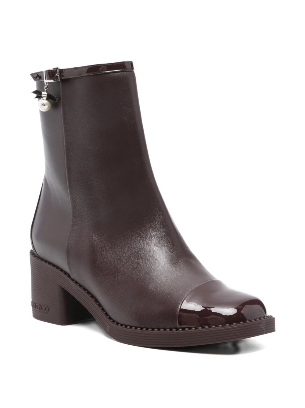 Jimmy Choo 60mm Adry Charm-detail Ankle Boots In Brown