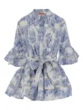 PEP'S floral-pattern ruffled mini dress - White