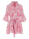 PEP'S floral-pattern pleated-details mini dress - Pink