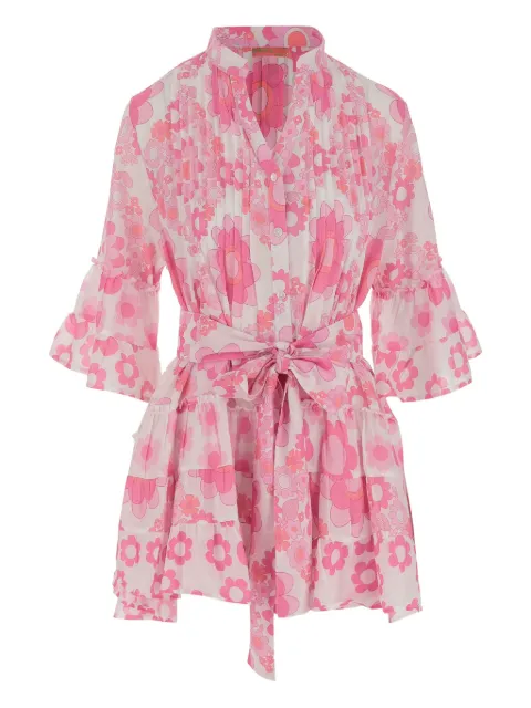PEP'S floral-pattern pleated-details mini dress