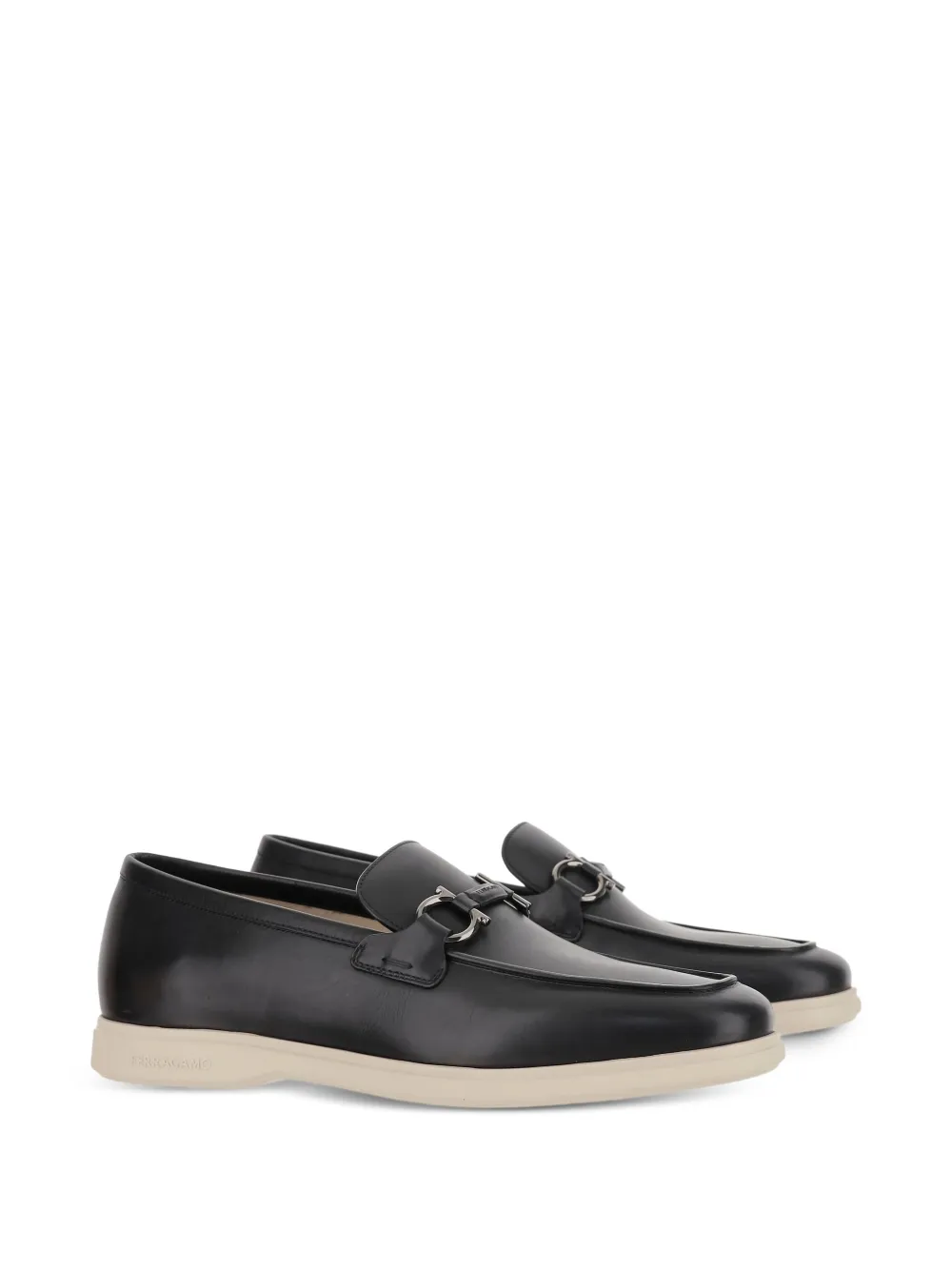 Ferragamo Gancini-detail loafers Black
