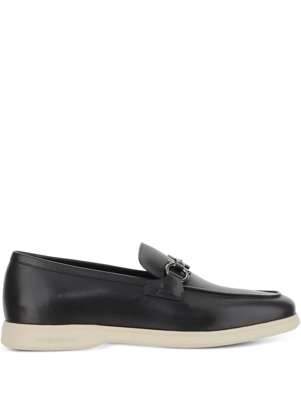 Ferragamo Gancini-detail loafers Black