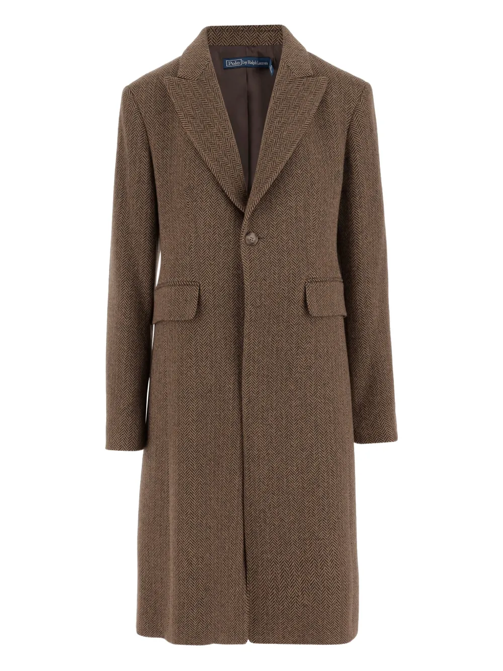 Polo Ralph Lauren herringbone single-breasted coat Bruin