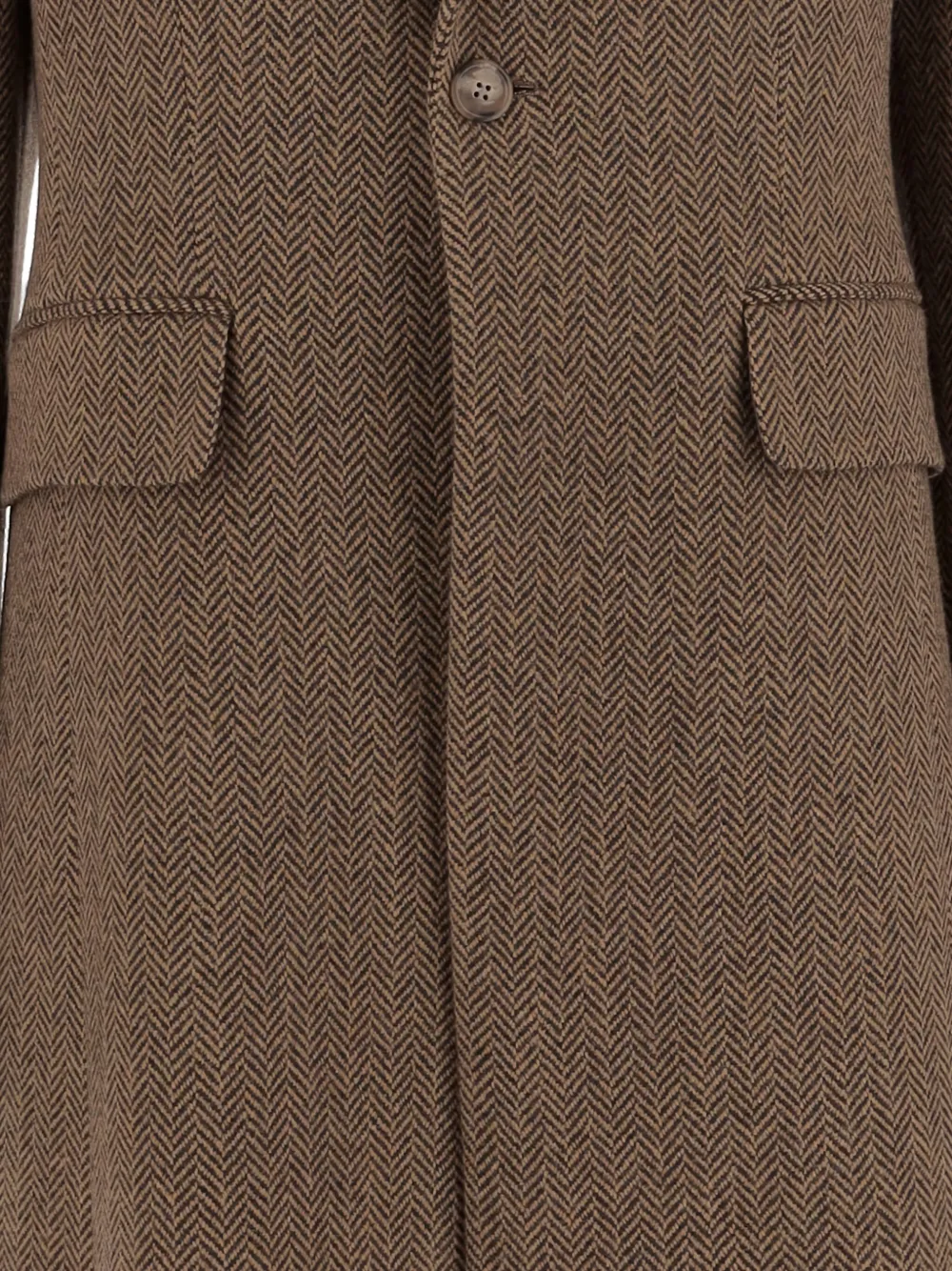 Polo Ralph Lauren herringbone single-breasted coat Bruin