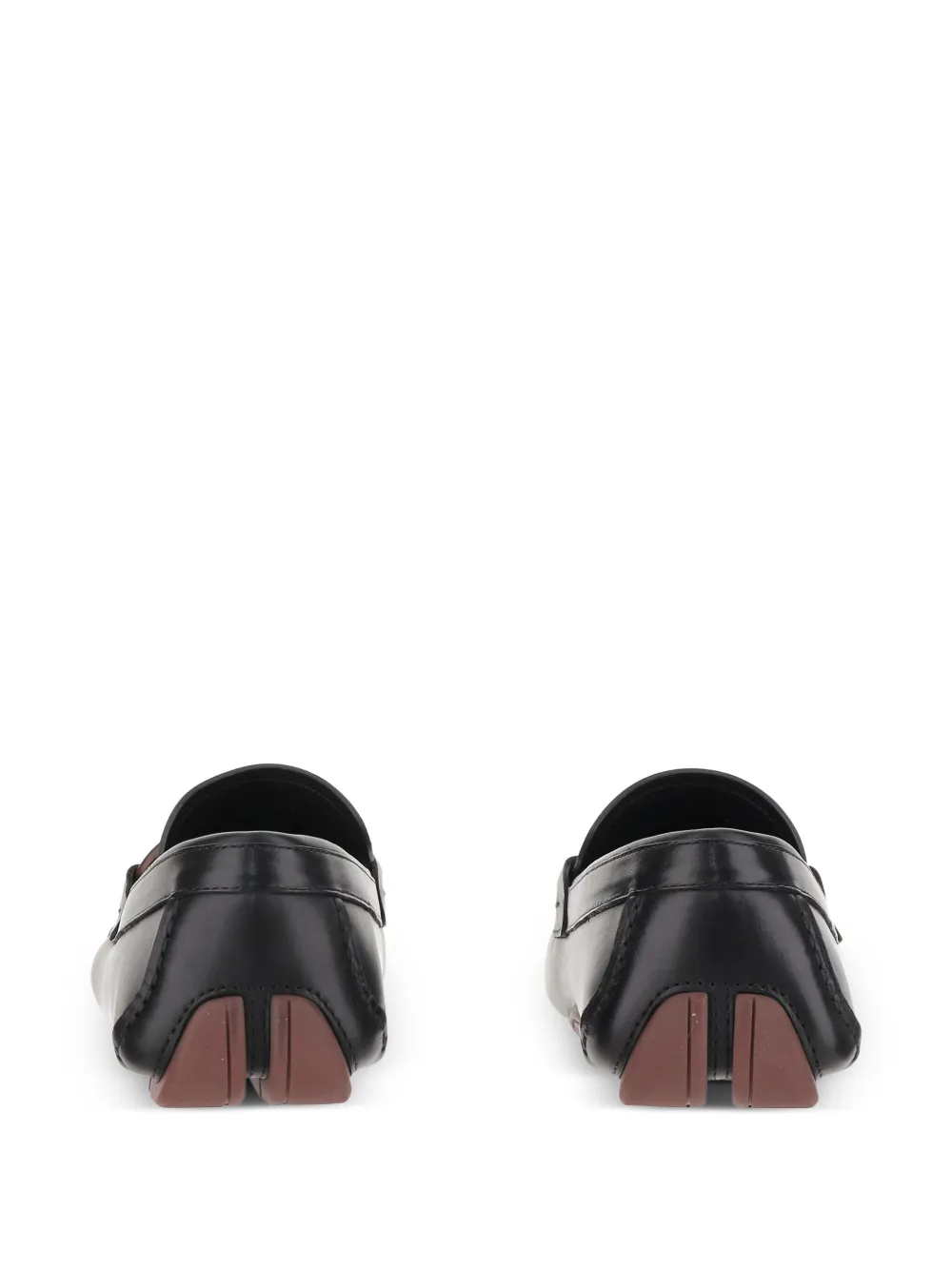 Ferragamo Gancini-detail leather loafers Black