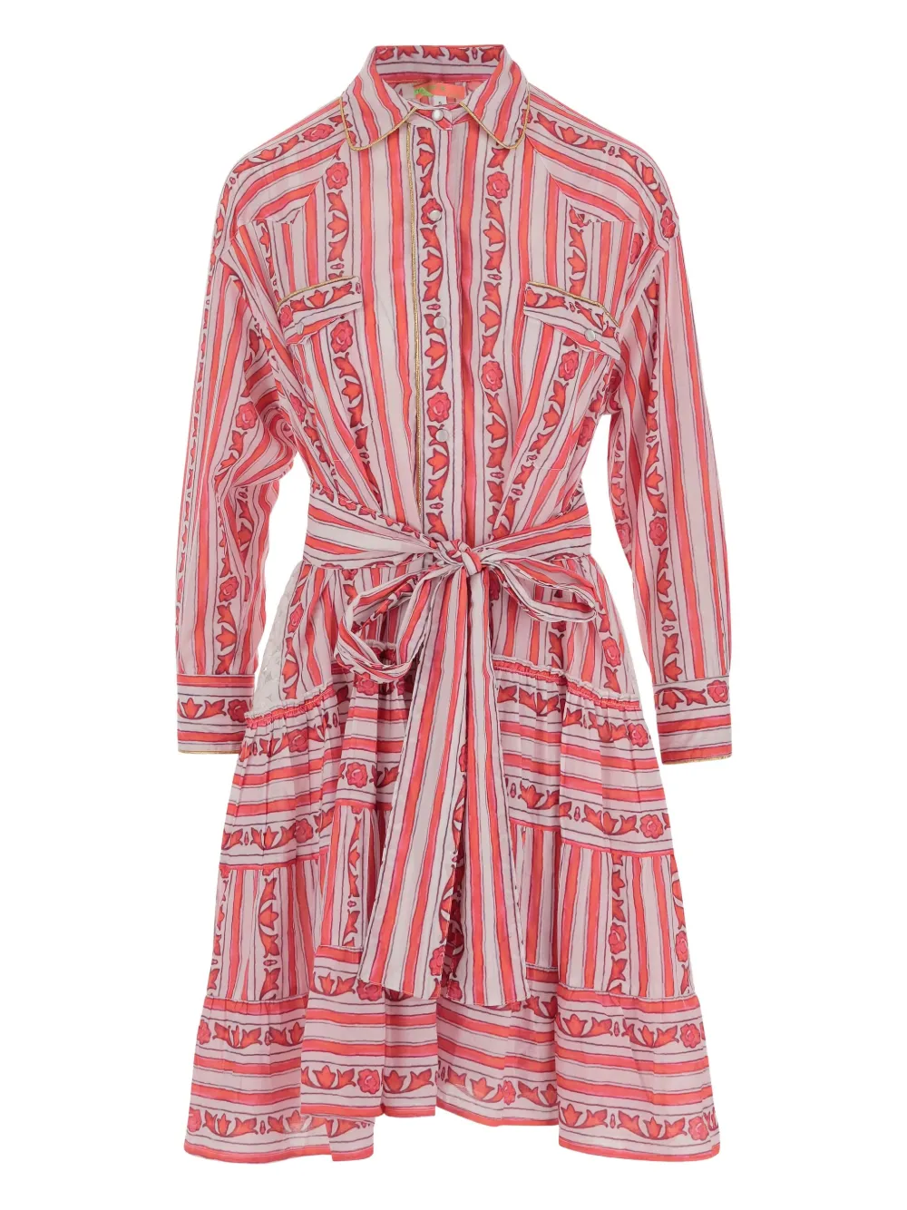 PEP'S striped-pattern midi dress | Red | Image 1