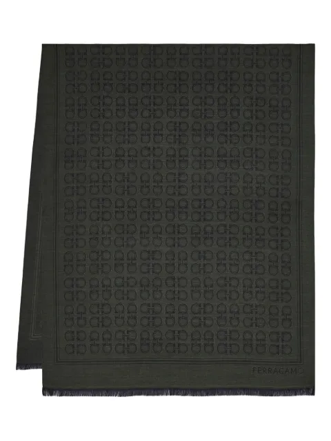 Ferragamo Gancini-motif fringed scarf