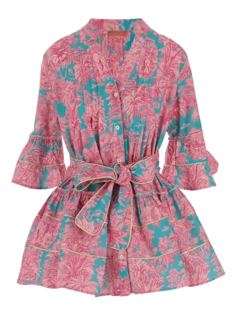PEP'S floral-pattern ruffled mini dress