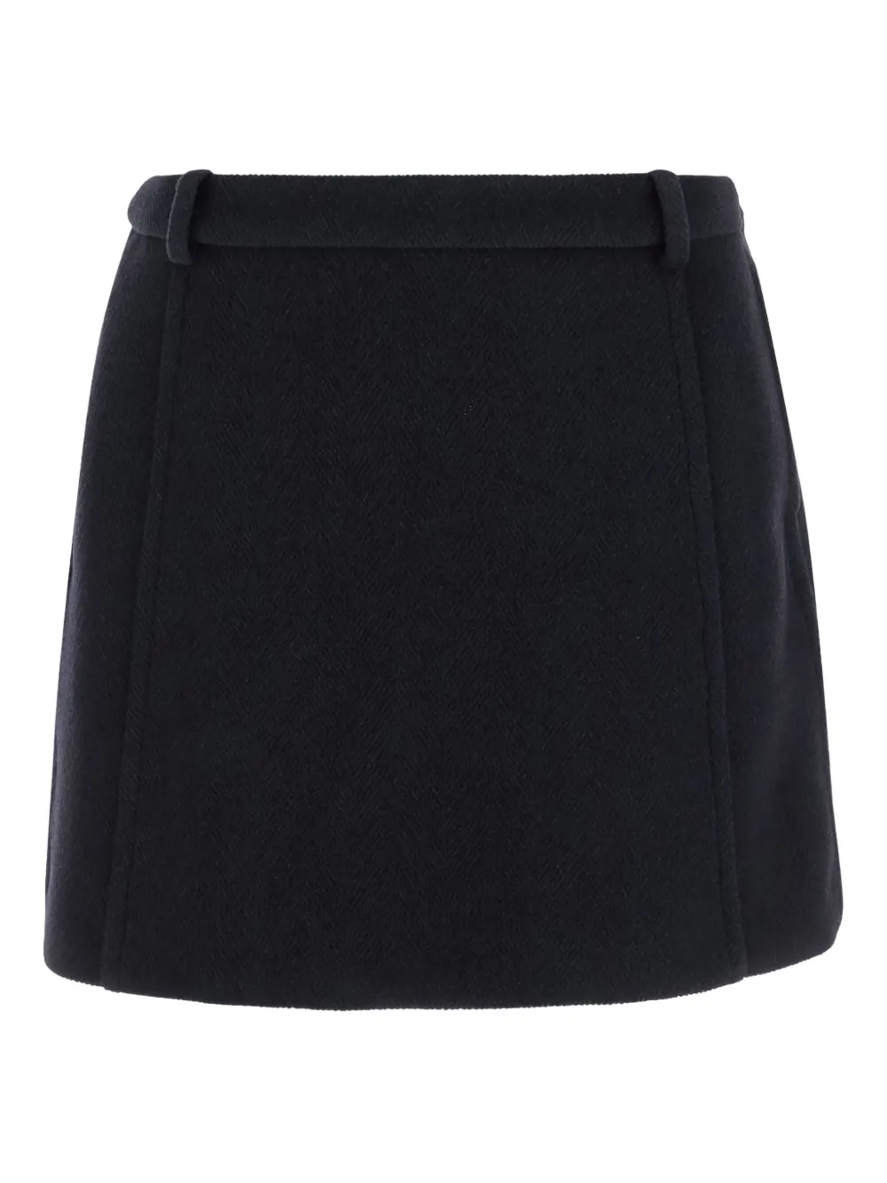 Jil Sander herringbone wool mini skirt Blauw