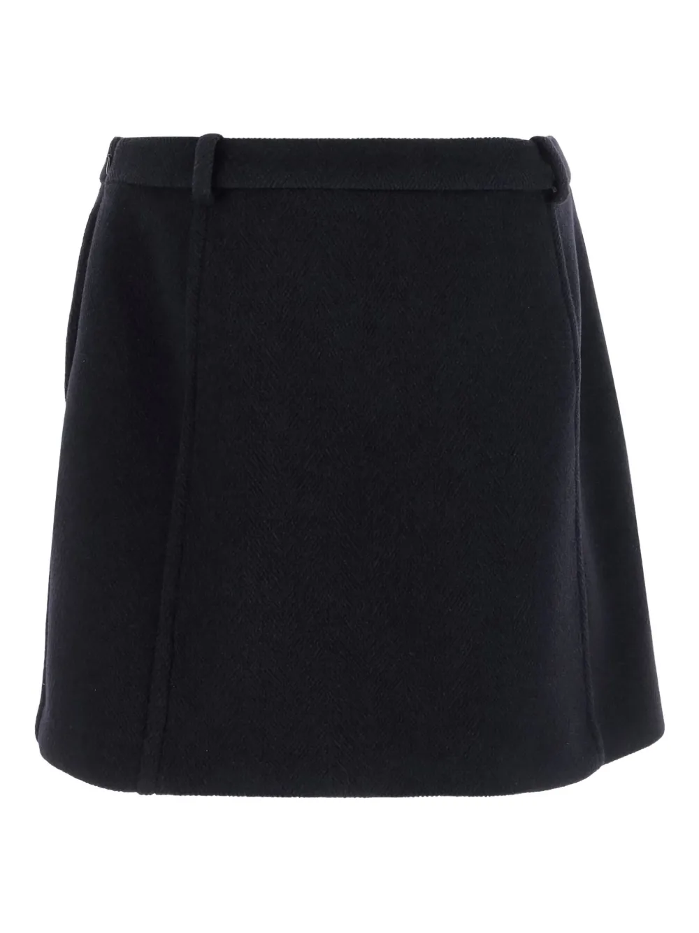 Jil Sander herringbone wool mini skirt Blauw