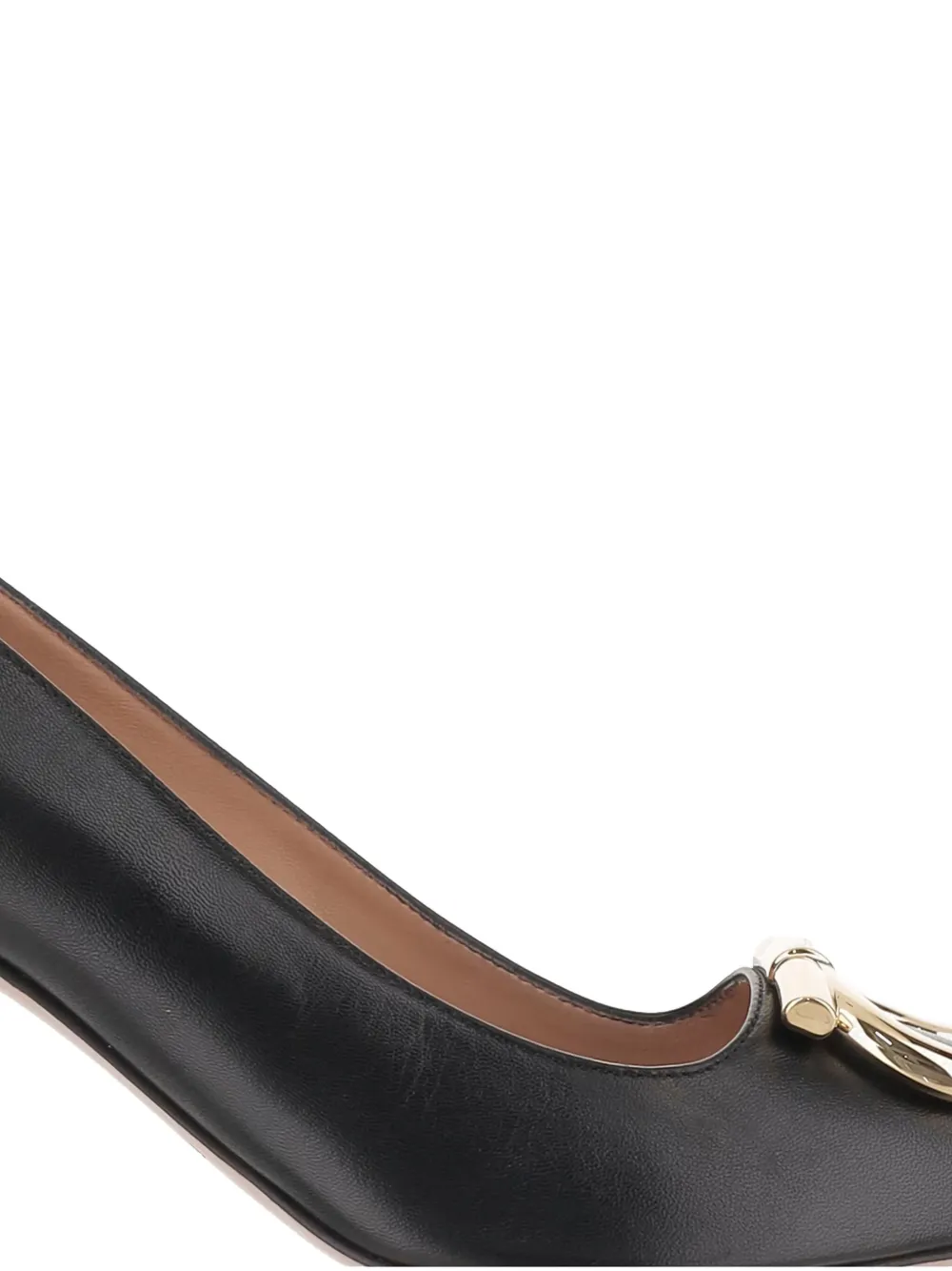 Ferragamo 70mm Maxi Gancini leather pumps Black