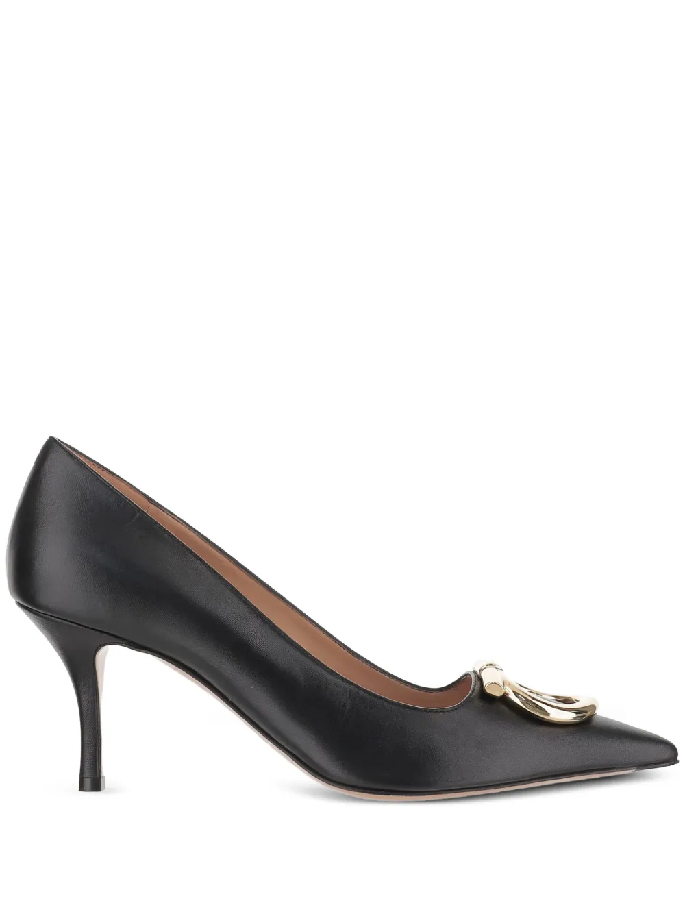 Ferragamo 70mm Maxi Gancini leather pumps Zwart