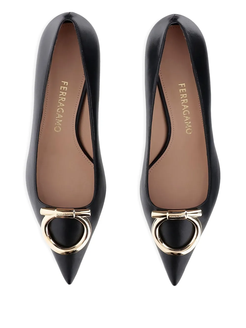 Ferragamo 40mm Gancini pointed-toe pumps Zwart