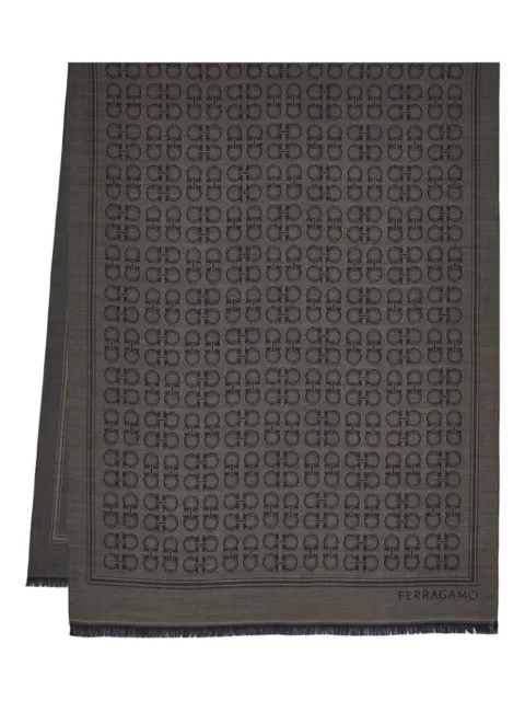 Ferragamo Gancini-motif fringed scarf
