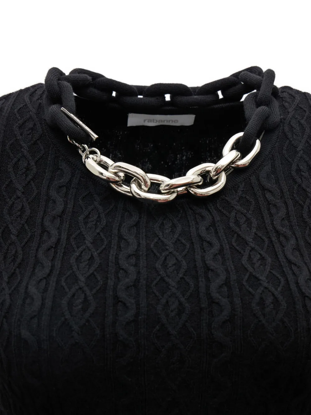 Rabanne cable-knit chain-link maxi dress Zwart
