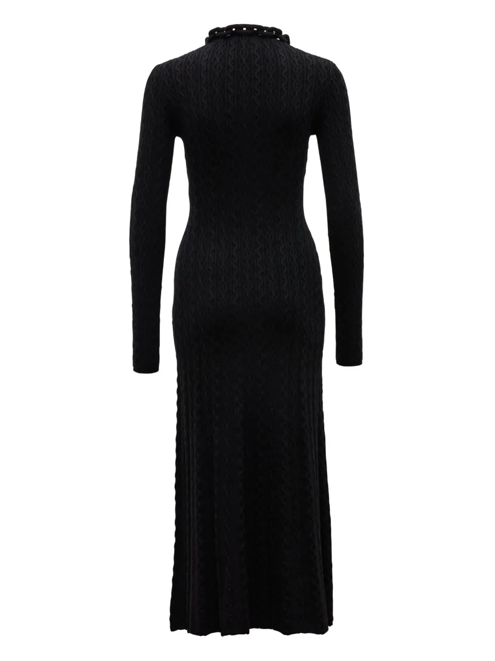 Rabanne cable-knit chain-link maxi dress Zwart