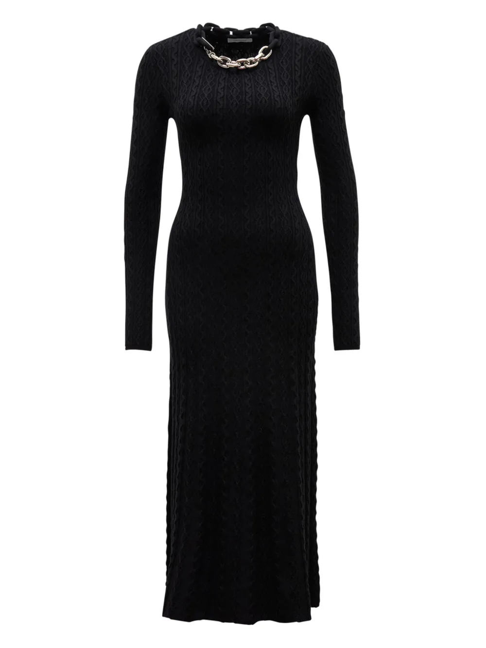 Rabanne cable-knit chain-link maxi dress Zwart