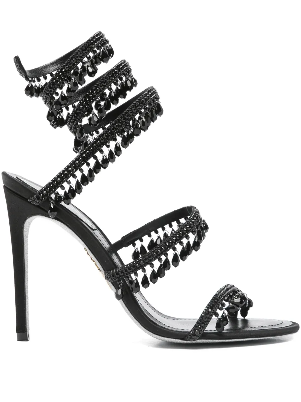 René Caovilla 110mm beaded-embellished stiletto sandals Black