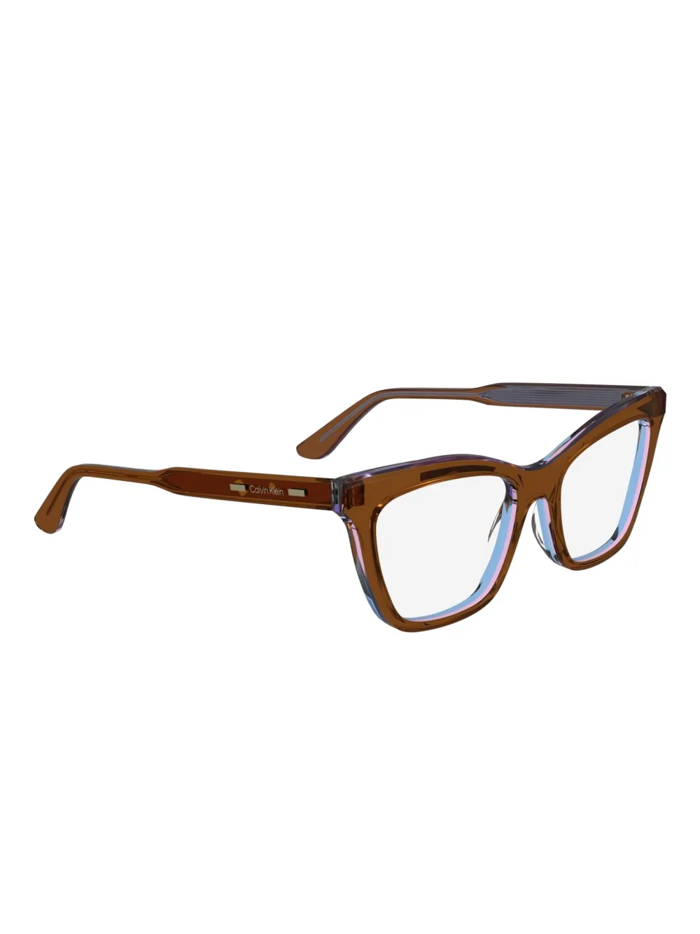 Calvin Klein Bril met cat-eye montuur Bruin