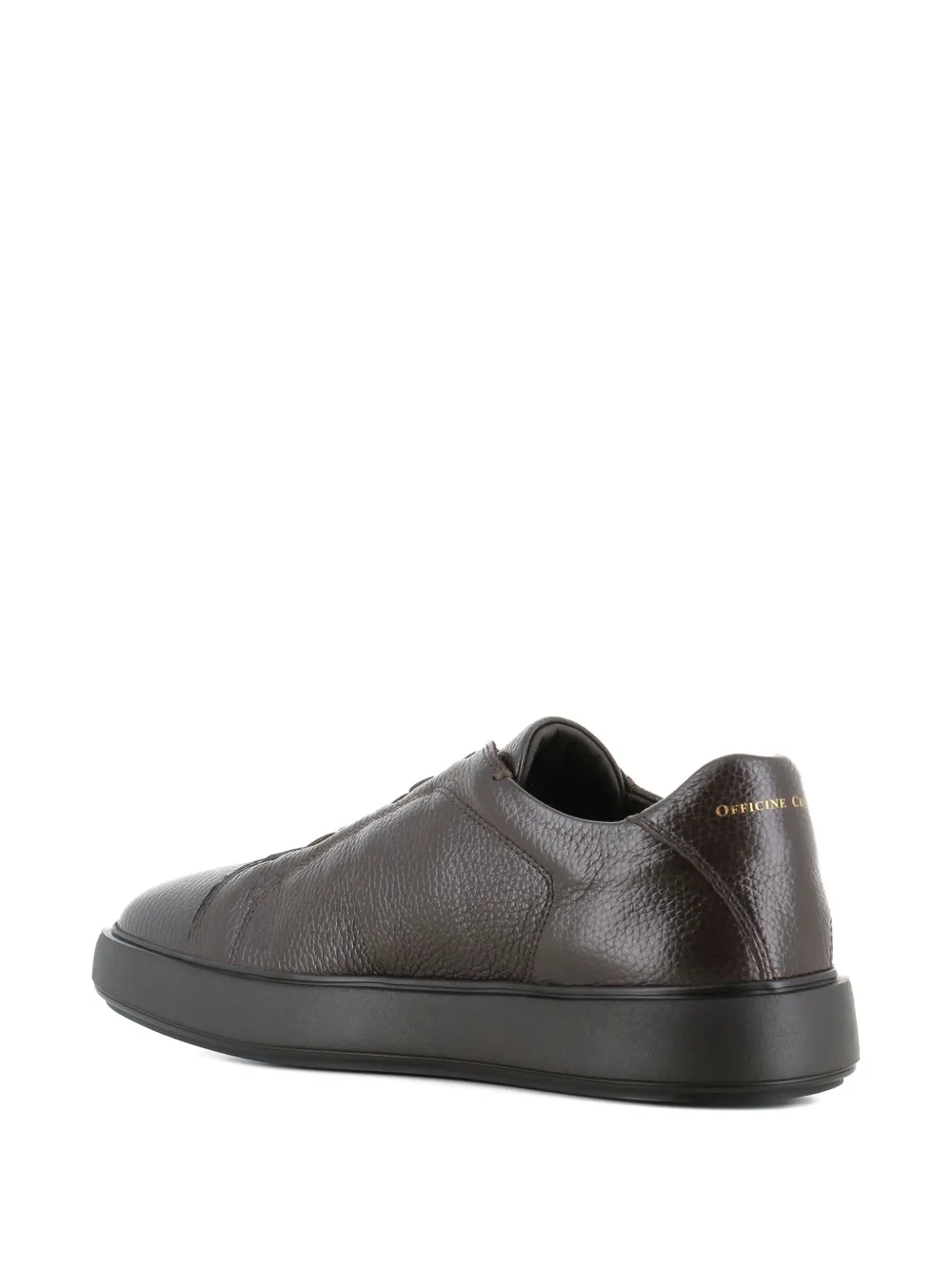 Officine Creative textured leather lace-up sneakers Bruin