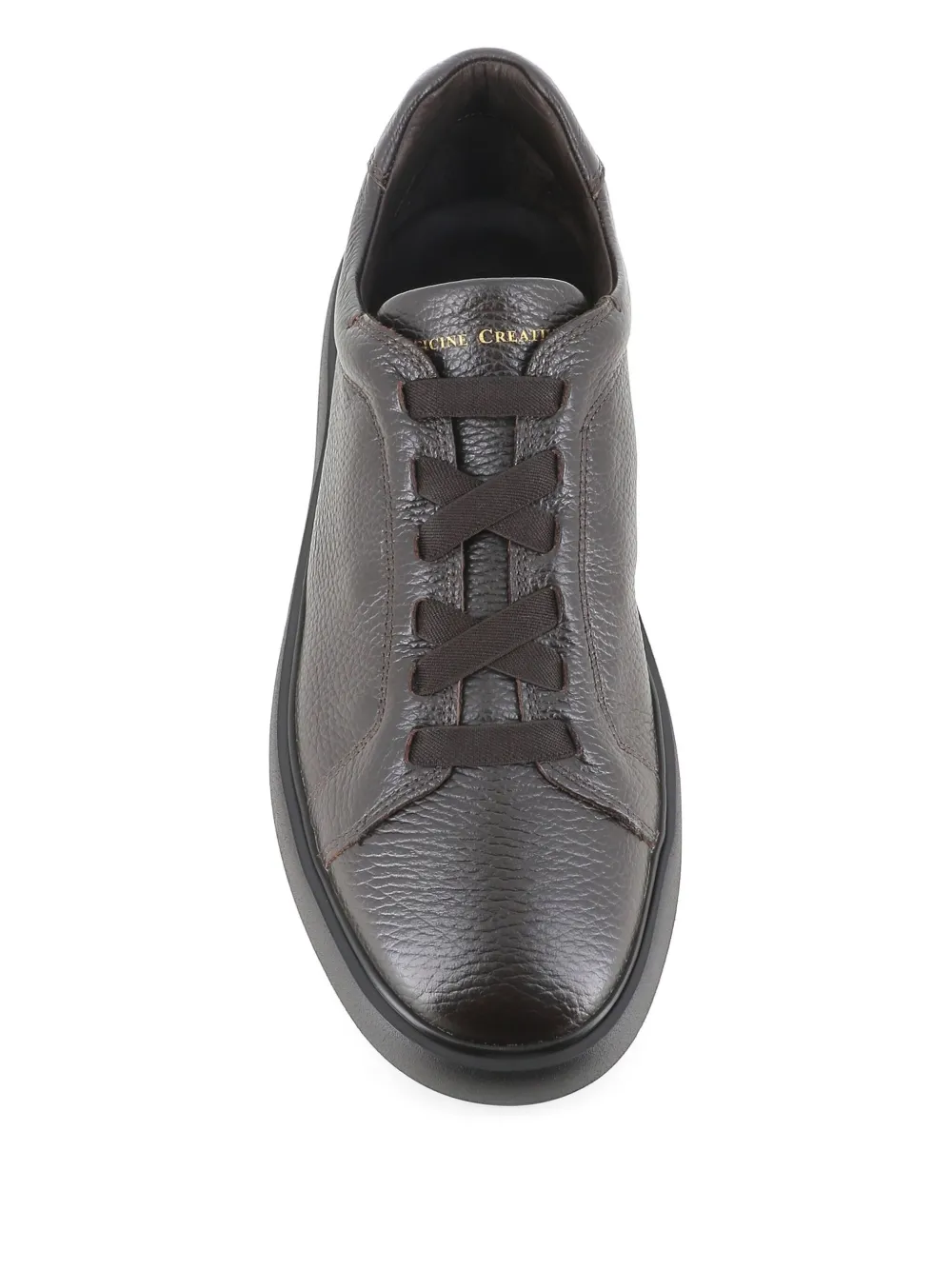 Officine Creative textured leather lace-up sneakers Bruin