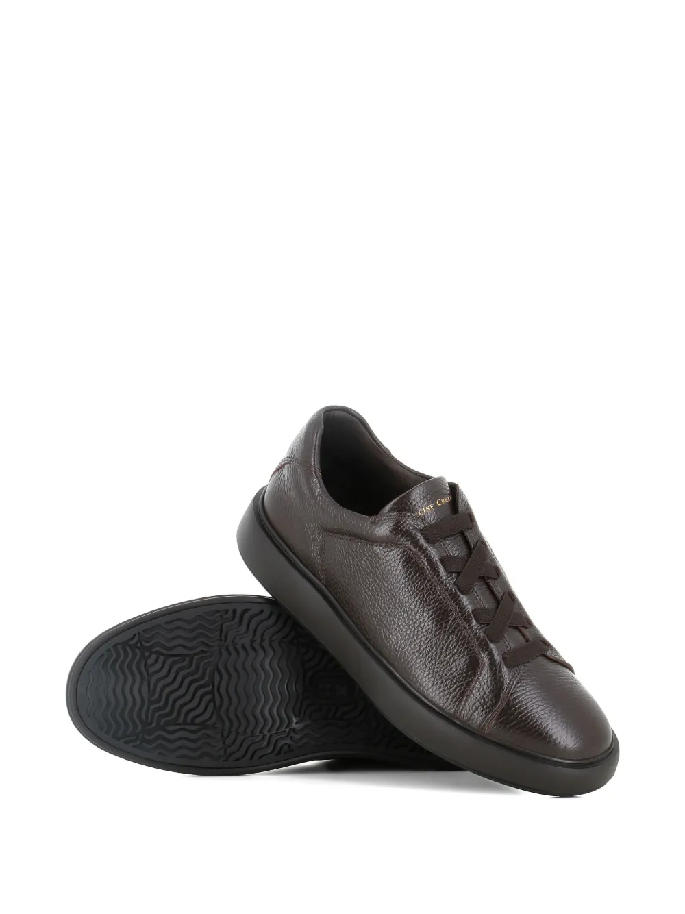 Officine Creative textured leather lace-up sneakers Bruin